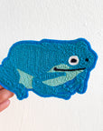 Frog Blue - Chainstitch Patch