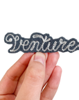 Custom Word Patch - Silver on Grey