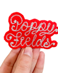 Custom Phrase Patch - Silver on Red