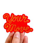 Custom Phrase Patch - Yellow on Red