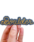 Custom Word Patch - Gold on Grey