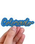 Custom Word Patch - Gold on Blue
