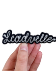 Custom Word Patch - Silver on Black
