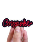 Custom Word Patch - Red on Black