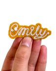 Custom Word Patch - White on Yellow