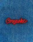Custom Word Patch - Red on Black