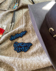 Custom Phrase Patch - Blue on Black