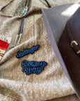 Custom Word Patch - Blue on Black