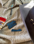 Custom Phrase Patch - Blue on Grey