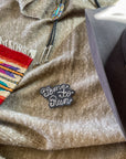 Custom Phrase Patch - White on Grey