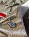 Custom Word Patch - White on Grey