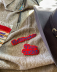 Custom Word Patch - Blue on Red