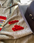 Custom Word Patch - Black on Red