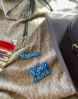 Custom Word Patch - White on Blue