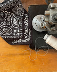 Bandana - Black - Triangle Fold Word/Phrase