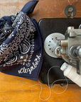 Bandana - Navy - Triangle Fold Word/Phrase