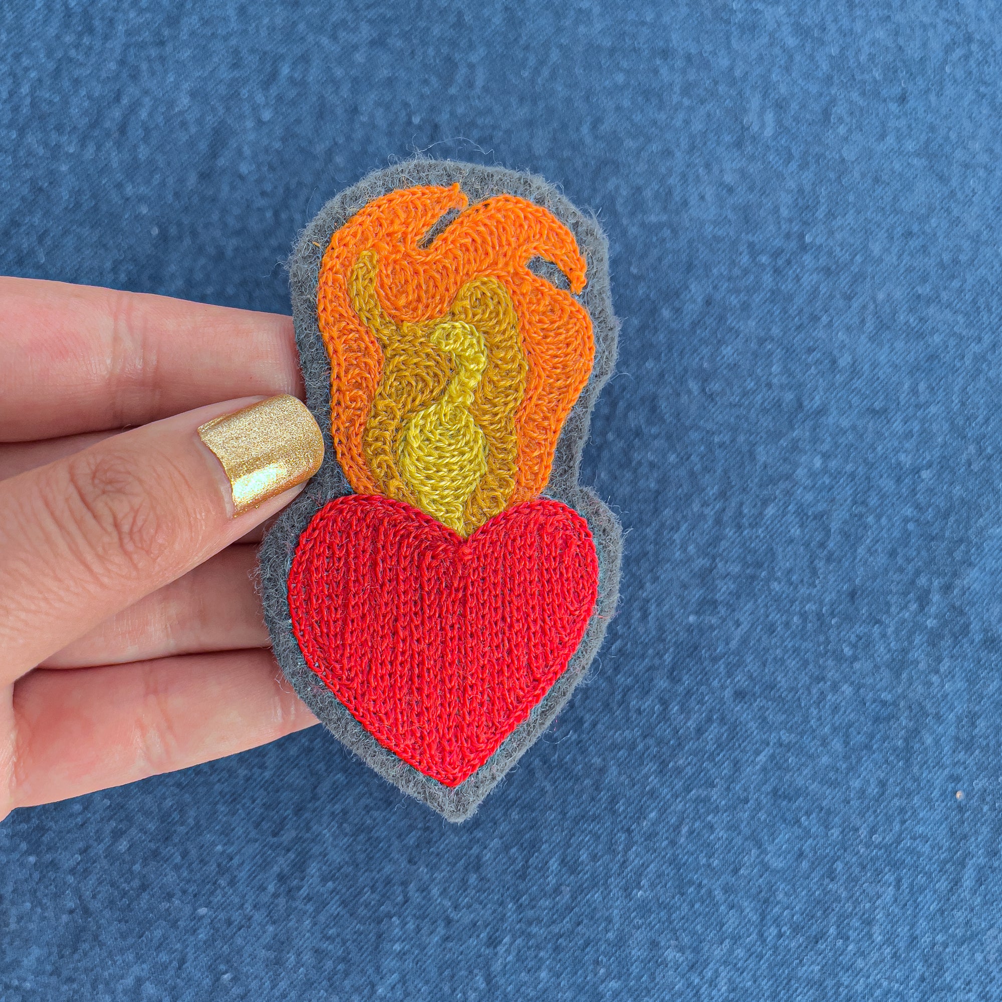 Sacred Heart Red - Chainstitch Patch