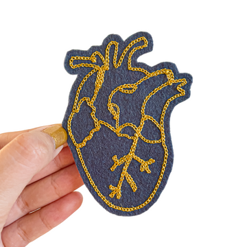 heart patch, hand cranked chain stitch! – xoelle