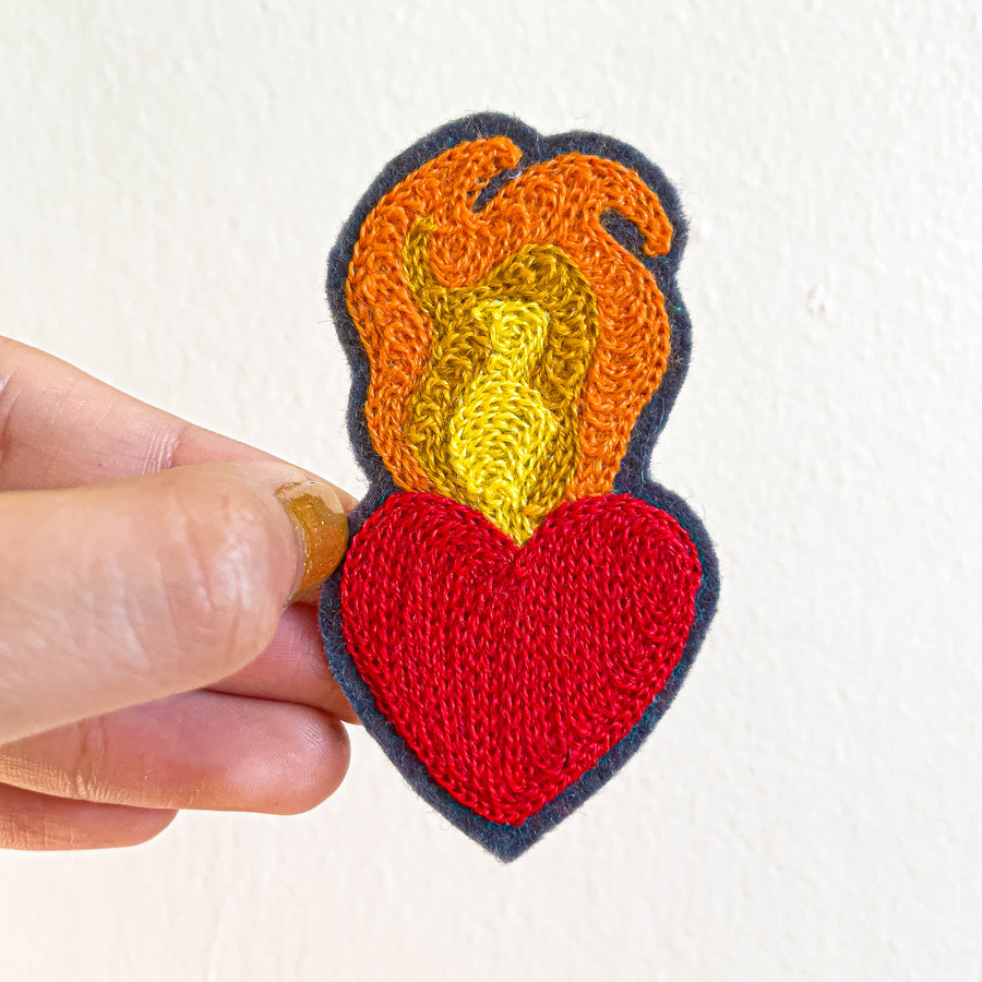 Sacred Heart Red - Chainstitch Patch
