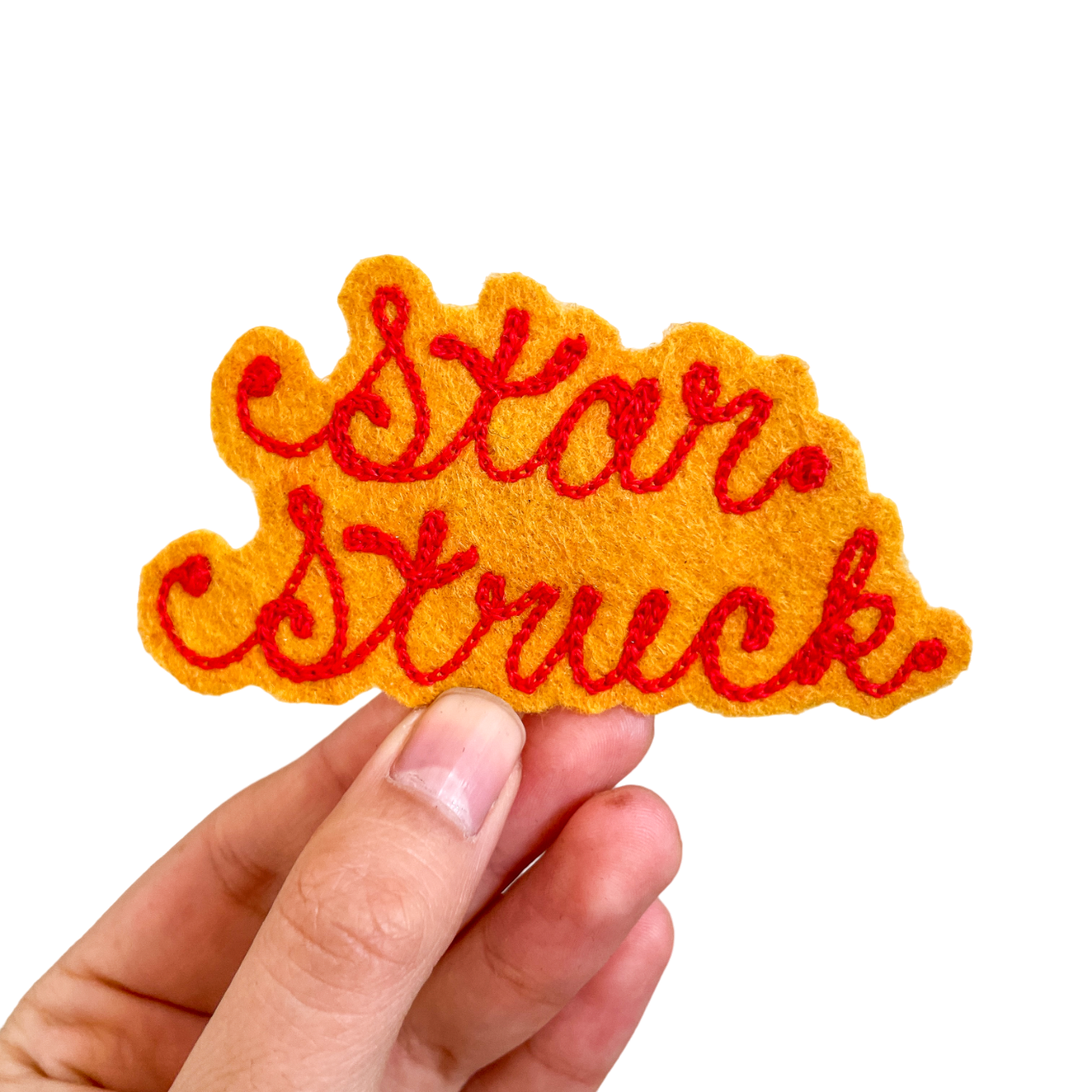 Custom Phrase Patch - Red on Yellow