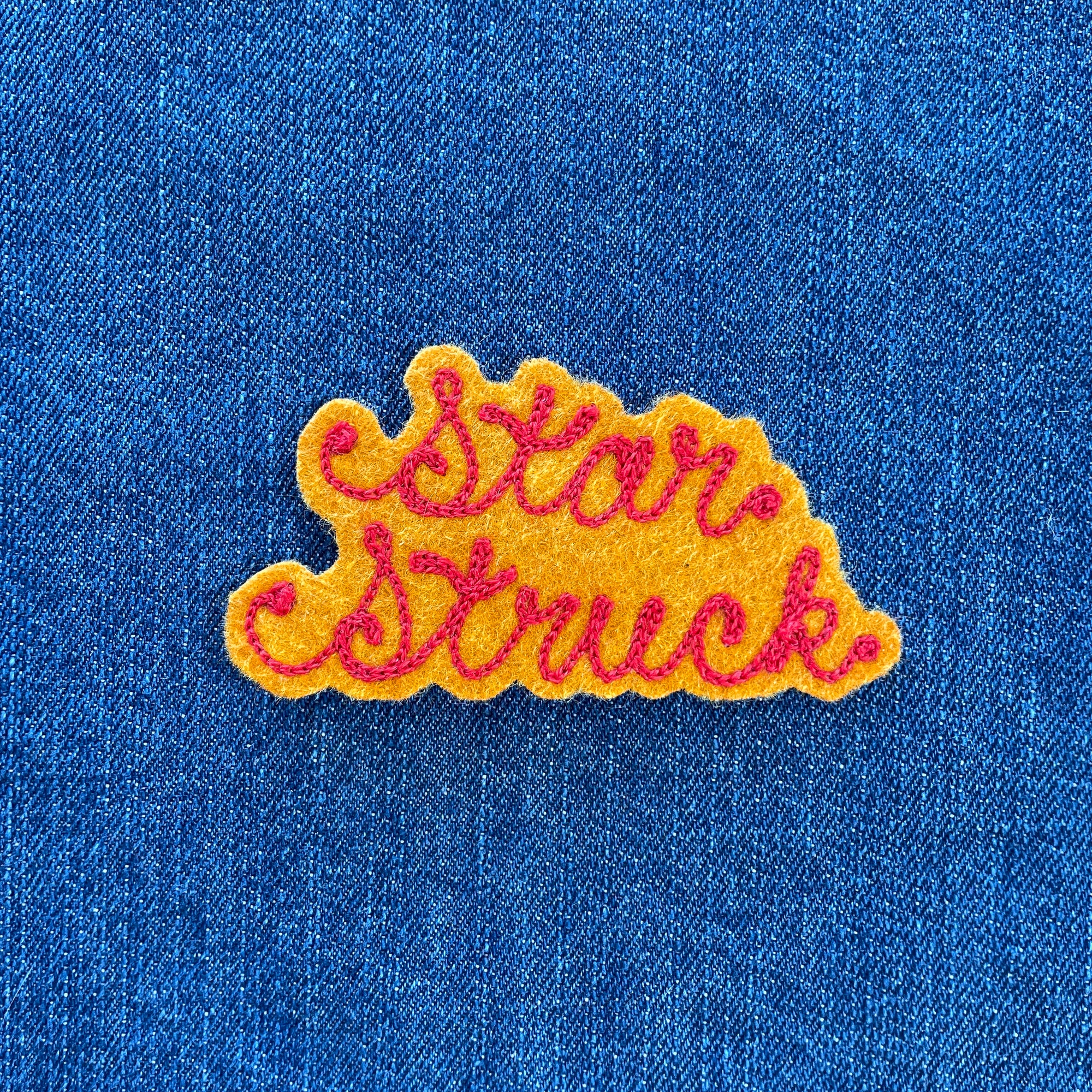 Custom Phrase Patch - Red on Yellow