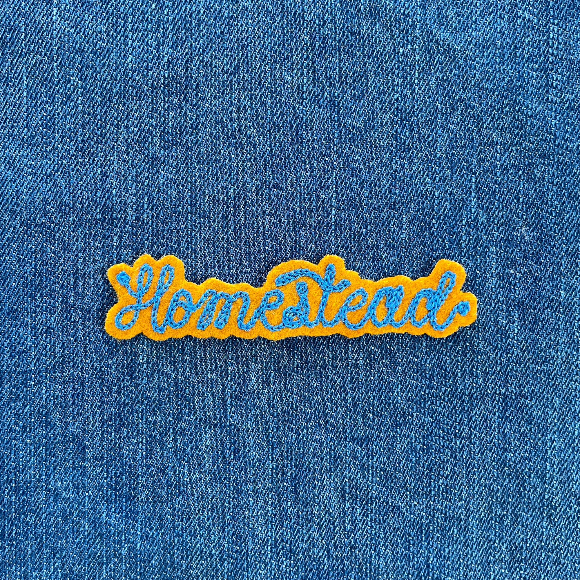 Custom Word Patch - Blue on Yellow