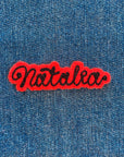 Custom Word Patch - Black on Red