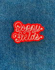 Custom Phrase Patch - Silver on Red