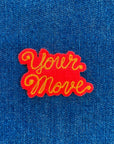 Custom Phrase Patch - Yellow on Red