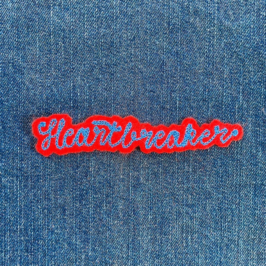 Custom Word Patch - Blue on Red