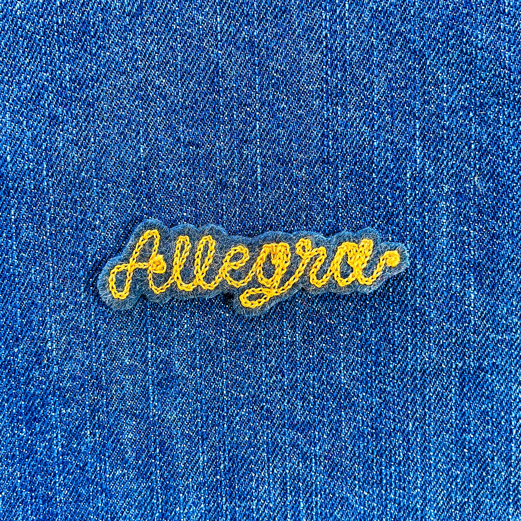 Custom Word Patch - Yellow on Grey