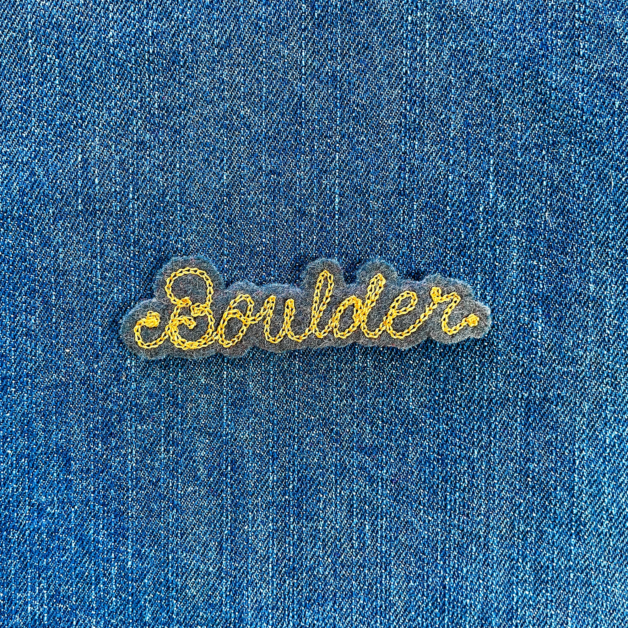 Custom Word Patch - Gold on Grey