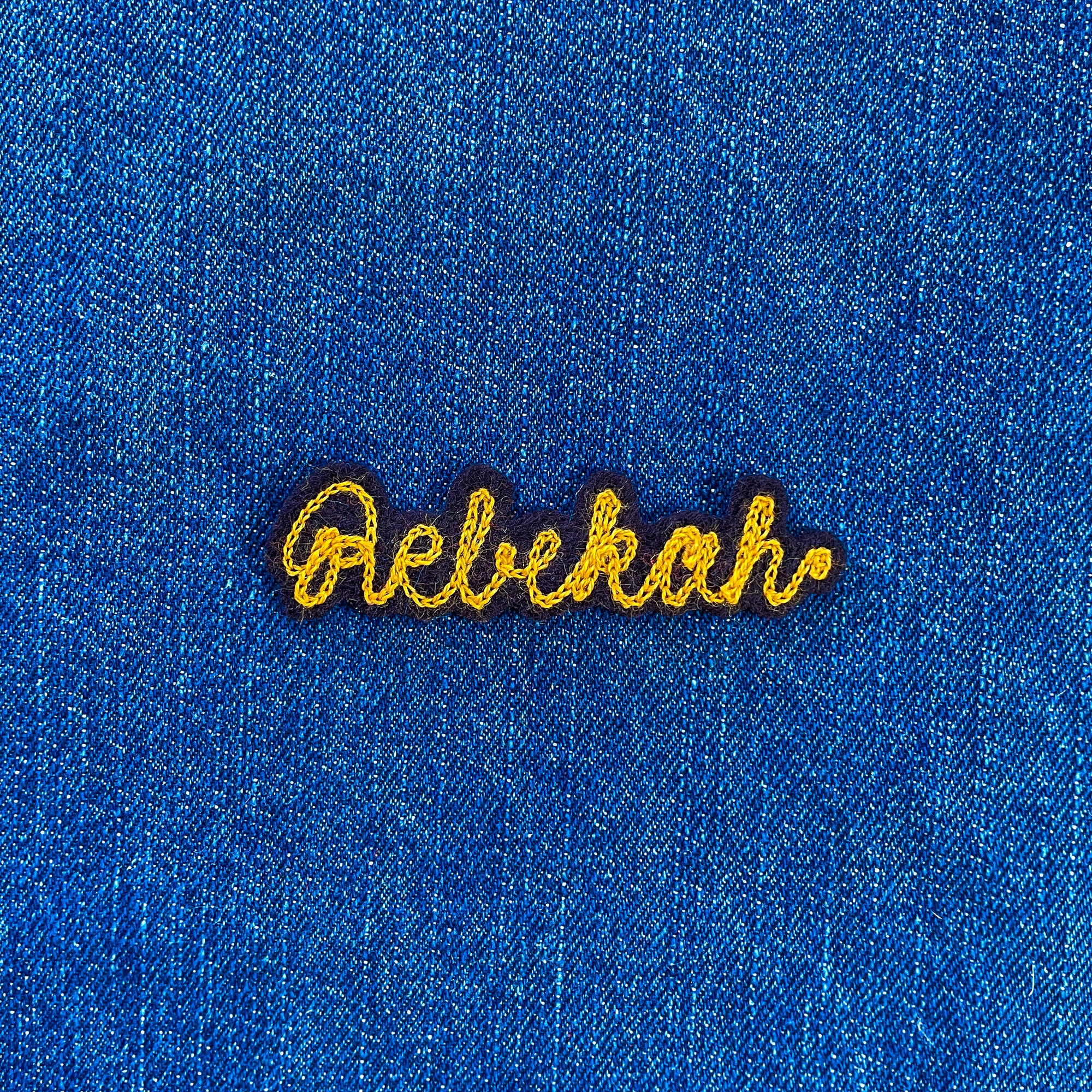 Custom Word Patch - Yellow on Black