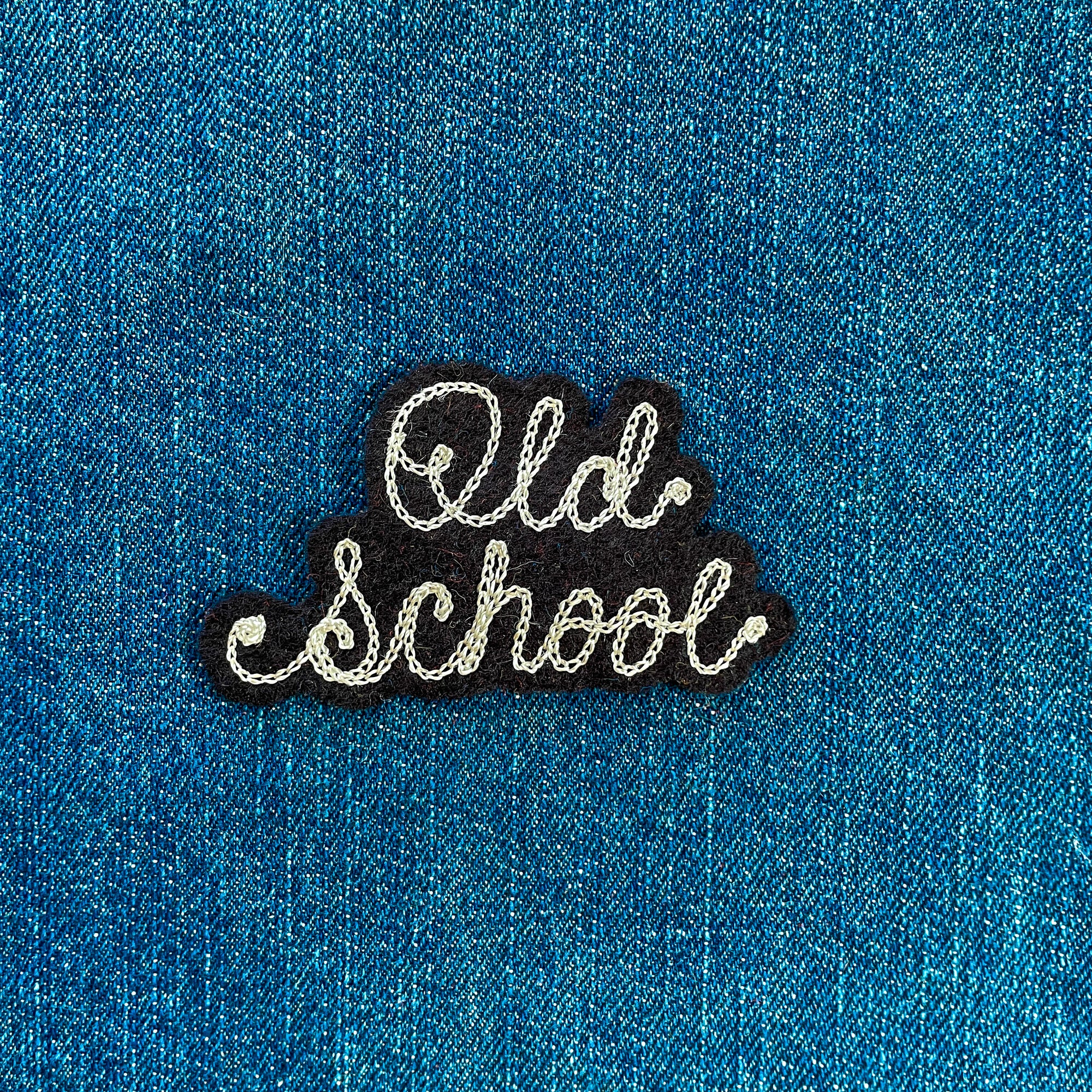 Custom Phrase Patch - Silver on Black