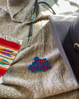 Custom Phrase Patch - Red on Blue