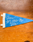 Custom Embroidered Pennant - Cerulean Blue