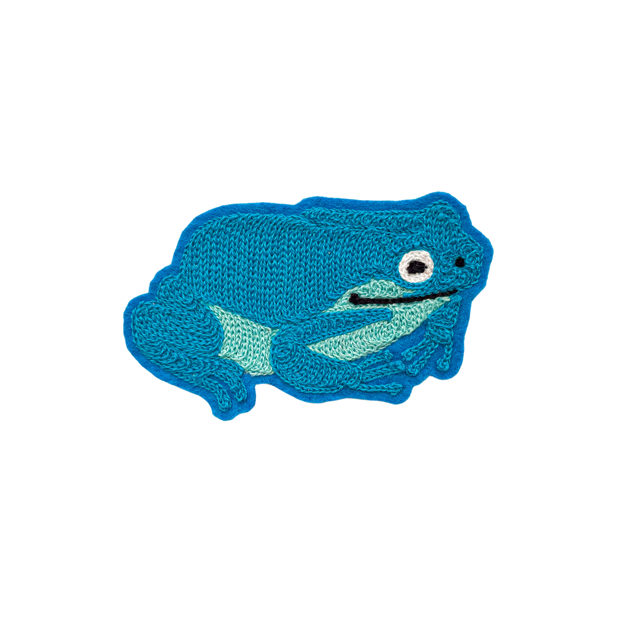 Frog Blue - Chainstitch Patch