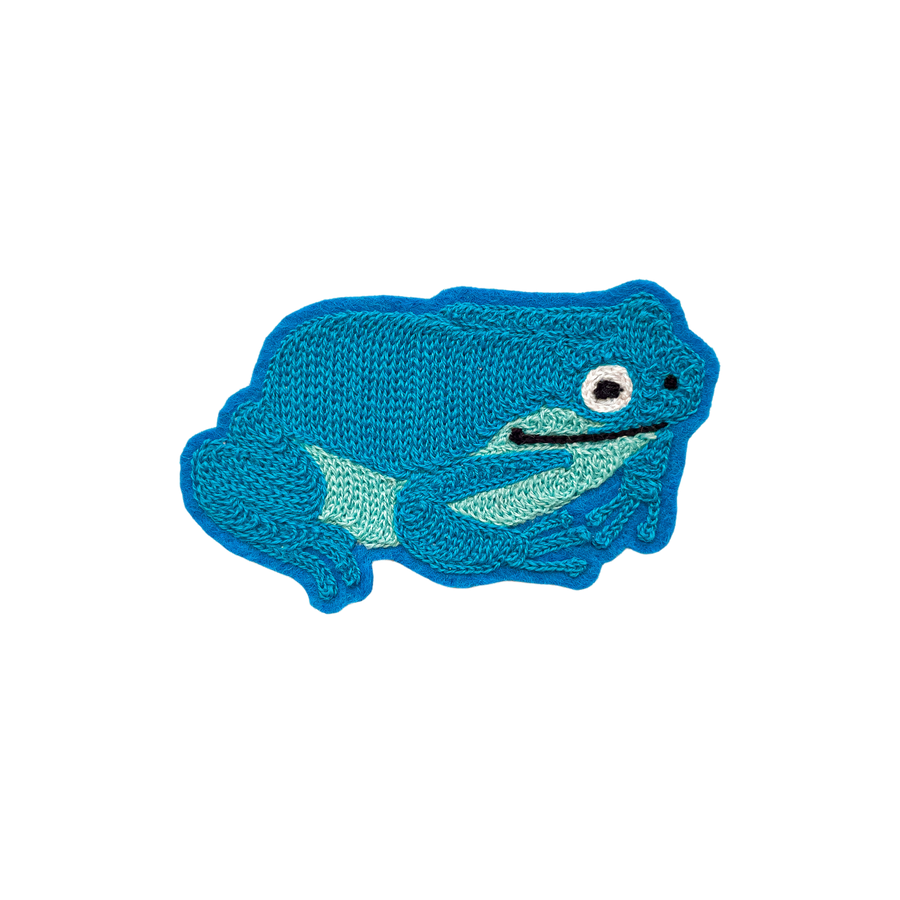 Frog Blue - Chainstitch Patch