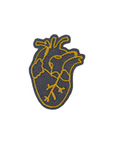 Gold Anatomical Heart - Chainstitch Patch